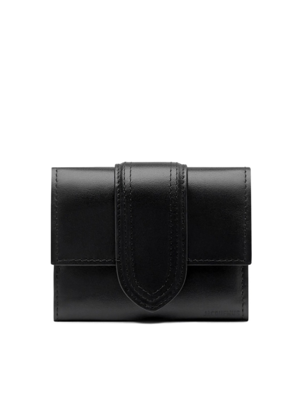 Jacquemus Black Leather Fold-Over Compact Wallet
